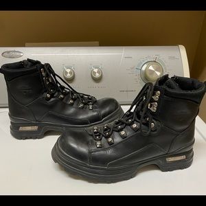 MENS HARLEY DAVIDSON SIDE ZIP LACE UP BOOTS 10.5